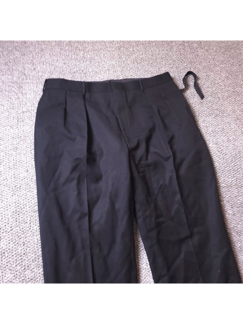 Vintage Polo Ralph Lauren Pants Mens 40R 32L Wool Dress Black Pleated Italy